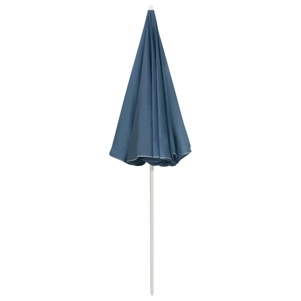 Blauer Strandschirm aus Polyester 240 cm Durchmesser, 220 cm Höhe