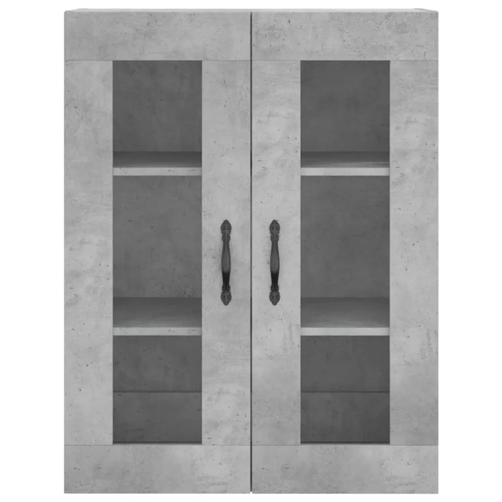 Highboard mit Sideboard 69,5x34x180 cm Betongrau aus Holzwerkstoff