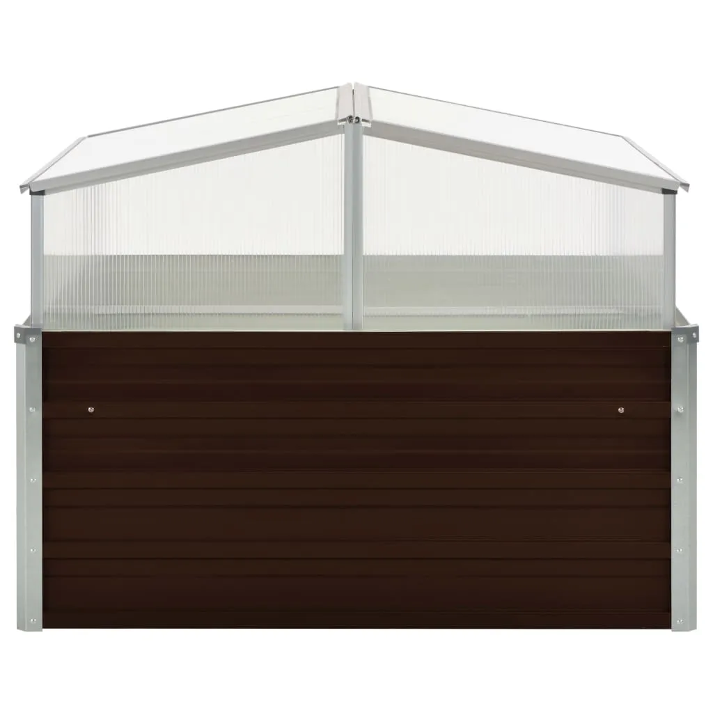 Gartenhaus Gewächshaus 100x100x85 cm Braun mit verzinktem Stahl