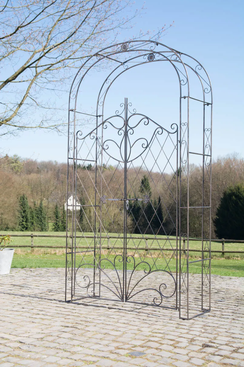Rosenbogen Melissa mit Tor 220x120x40 cm Bronze