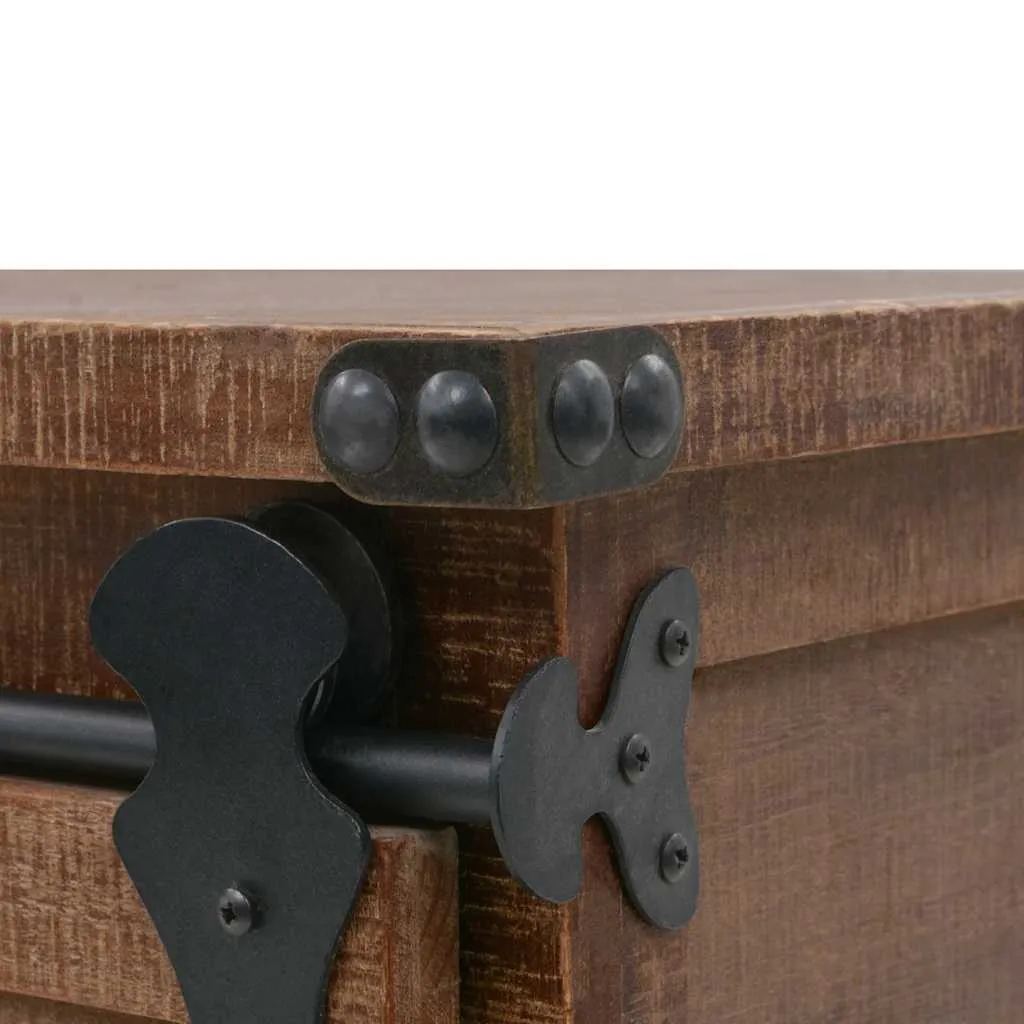 Rollschrank aus massivem Holz Braun 64 x 33,5 x 75 cm
