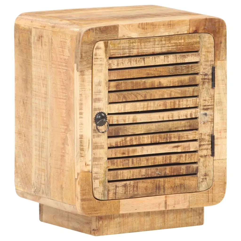Nachttisch 40x30x50 cm Raues Mangoholz