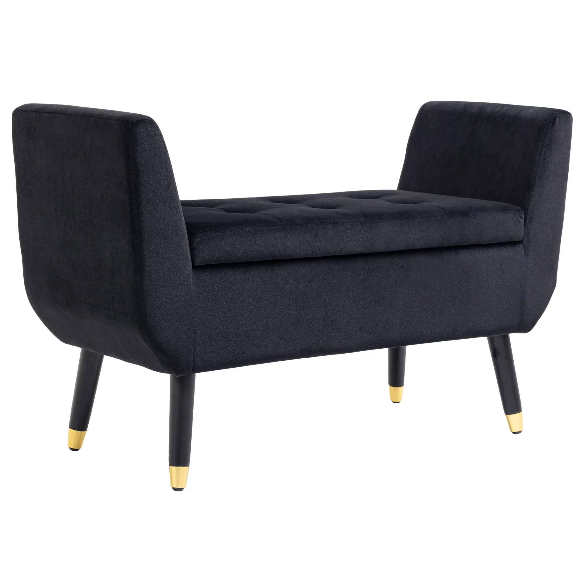 Elegante Sitzbank Schwarz 107L x 42B x 65H cm mit Stauraum