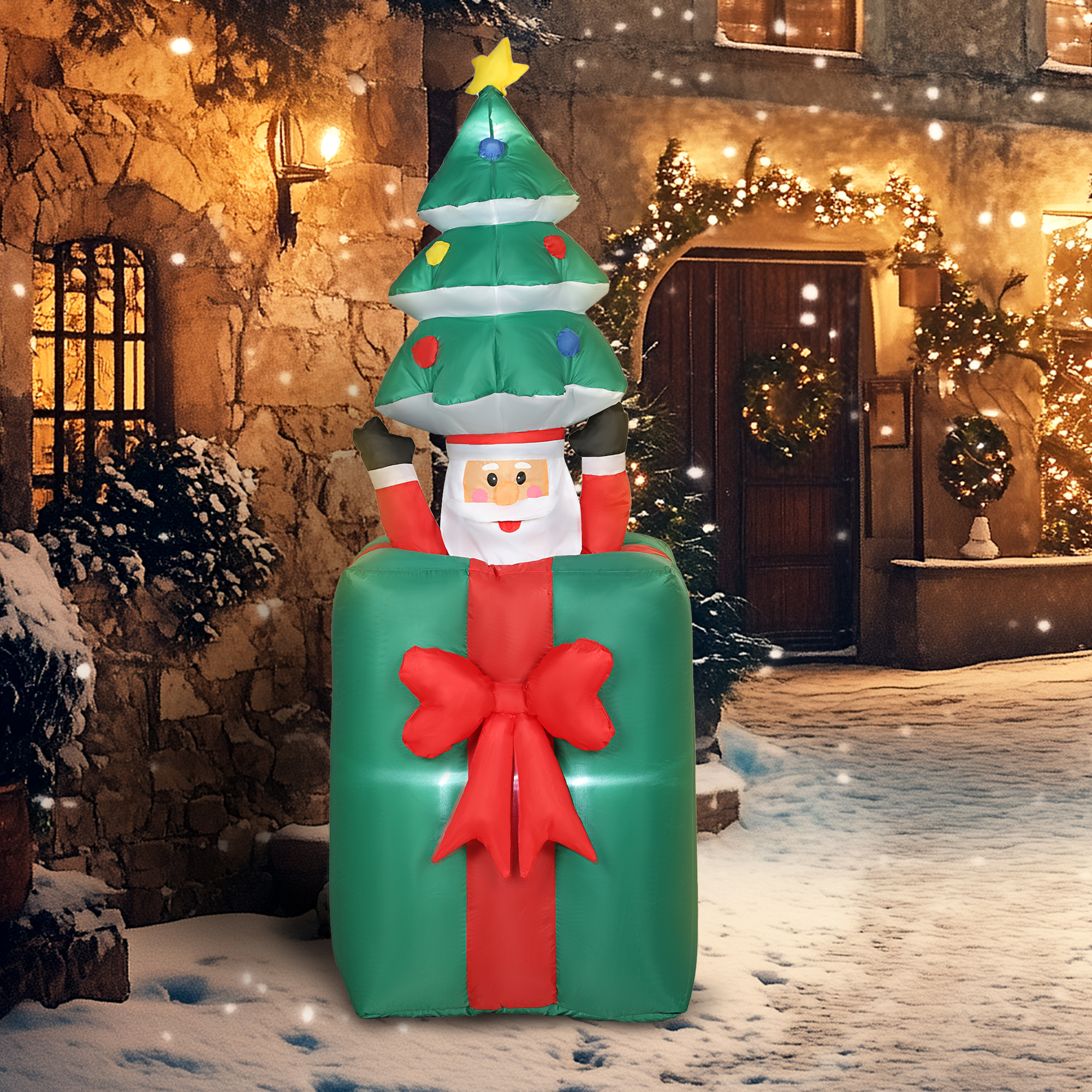 Aufblasbare Weihnachtsdekoration Weihnachtsmann LED Polyester