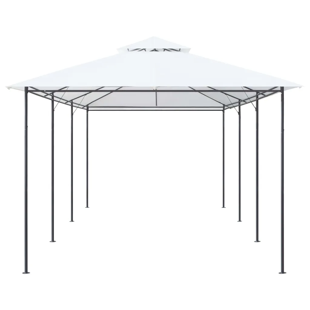 Moderner Gartenpavillon 600x298x270 cm Weiß mit Stahlrohrrahmen
