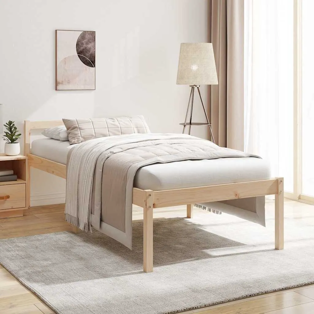 Seniorenbett aus massivholz 195,5 x 80,5 x 70,5 cm in Naturfarbe