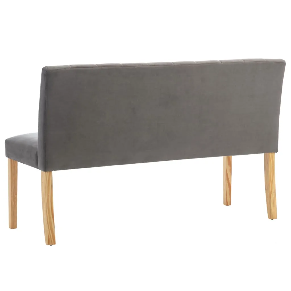 Klassische Sitzbank mit Stepp-Rückenlehne 140x56x86 cm Grau