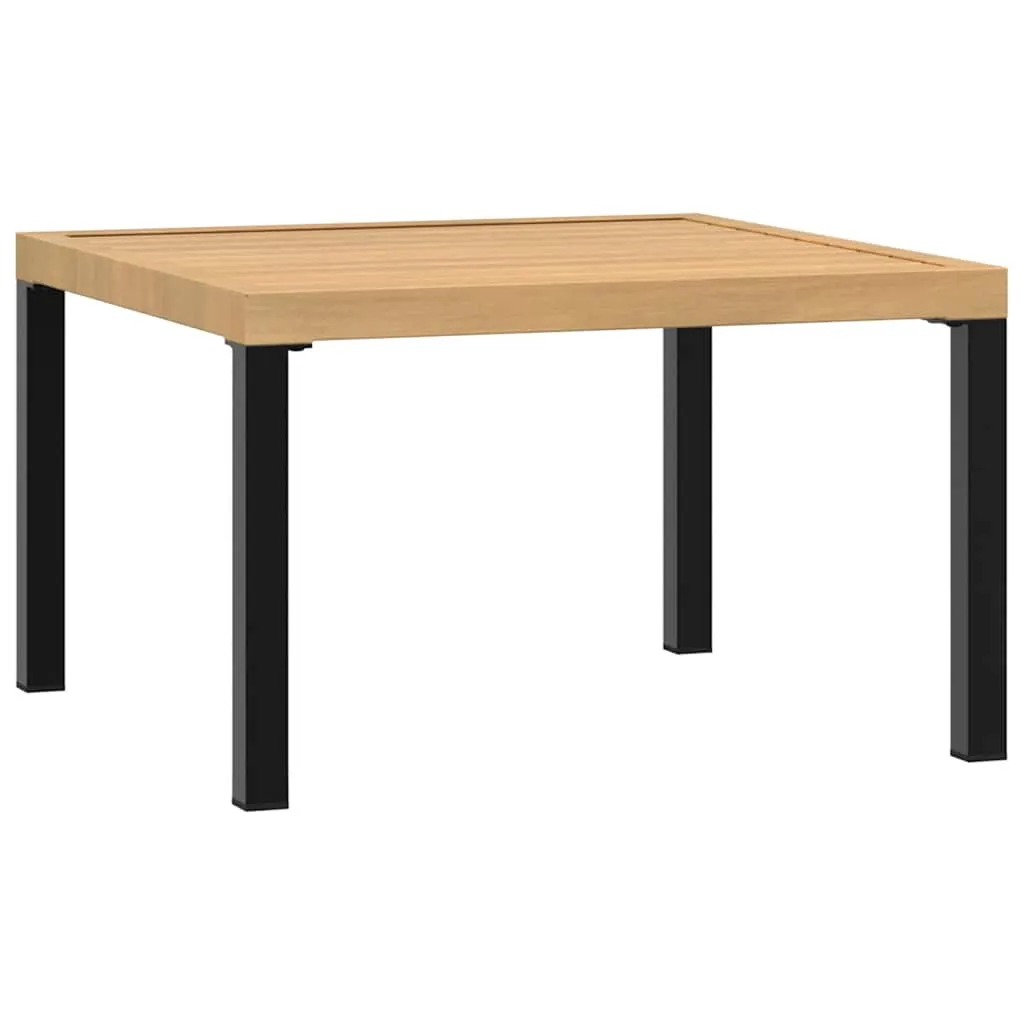 Garten-Couchtisch 65x65x40 cm in Schwarz und Braun mit Aluminiumgestell