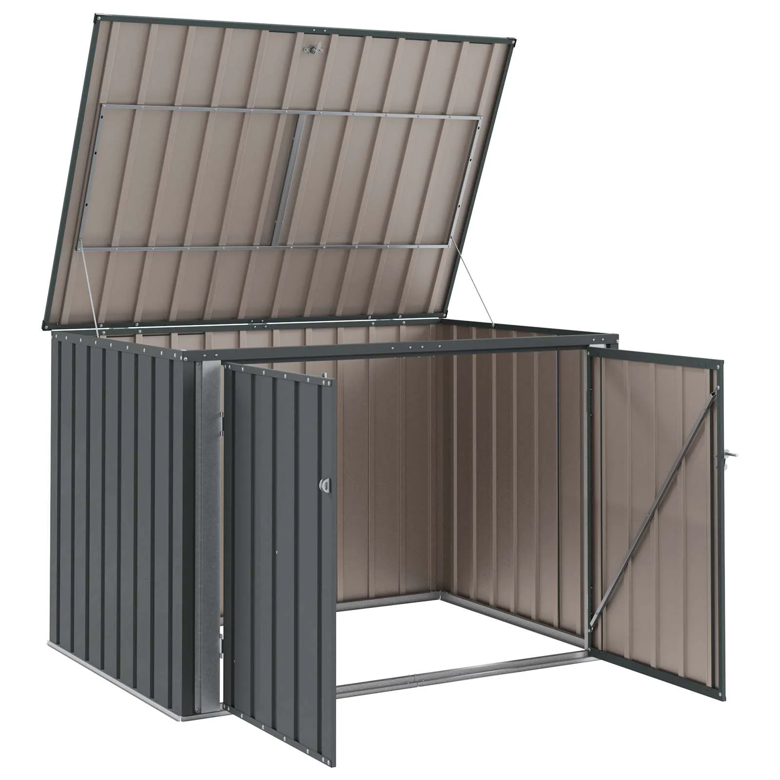 Abschließbare Gartenbox 151,5x107x100 cm Schwarz Stahl