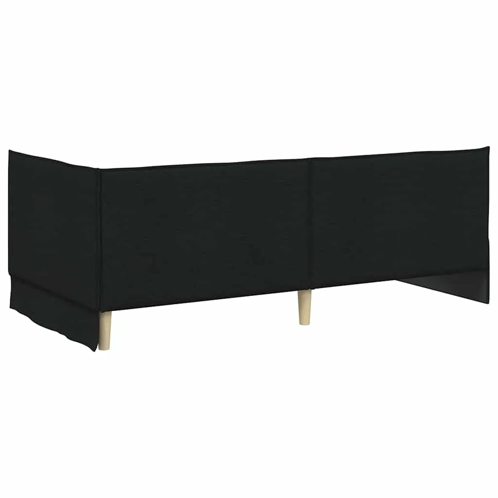 Eckbett mit Matratze 204 x 84 x 74 cm Schwarz