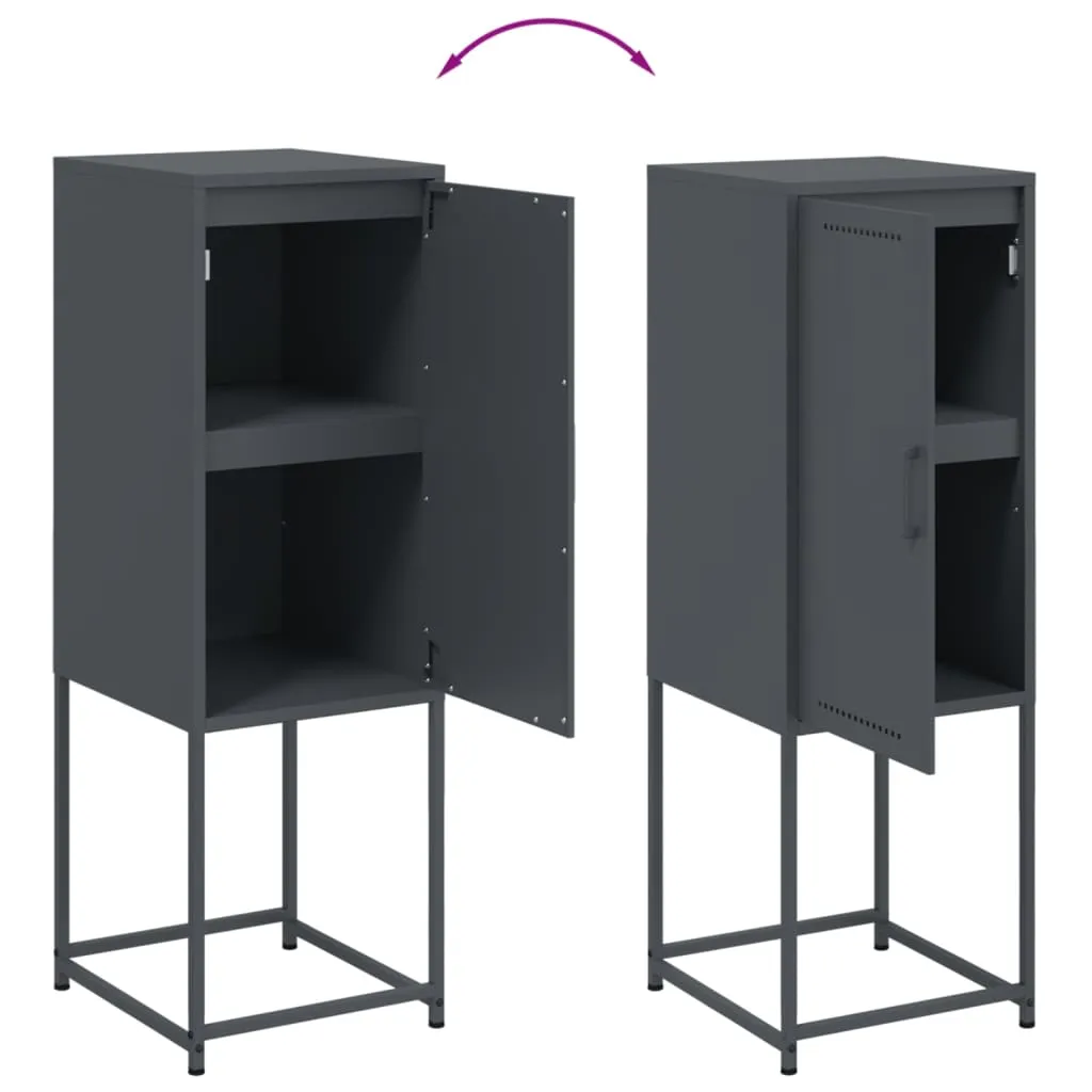Highboard Industrie-Stil 36x39x107 cm Anthrazit Stahl