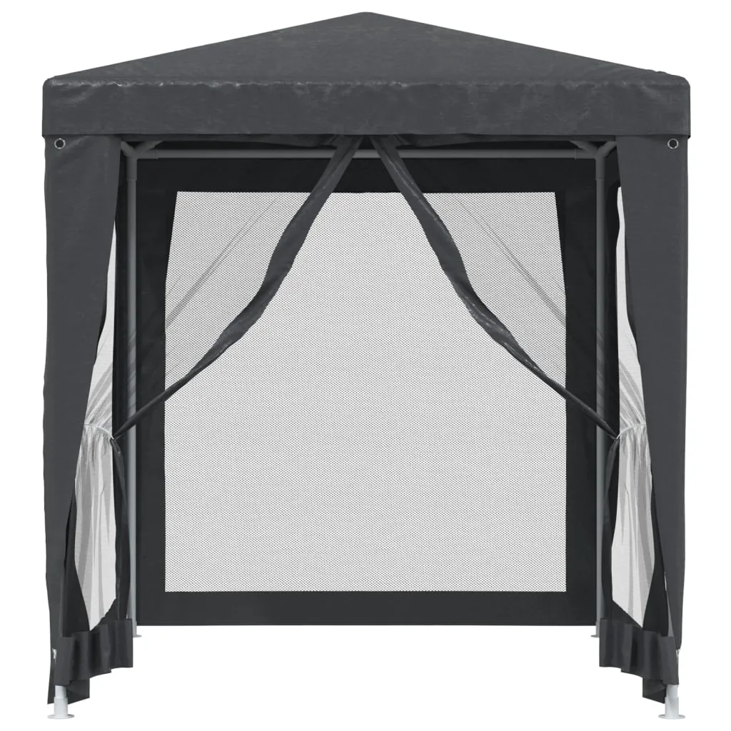 Partyzelt 200x200x240 cm Anthrazit mit wasserfestem HDPE und Mesh-Seitenwänden