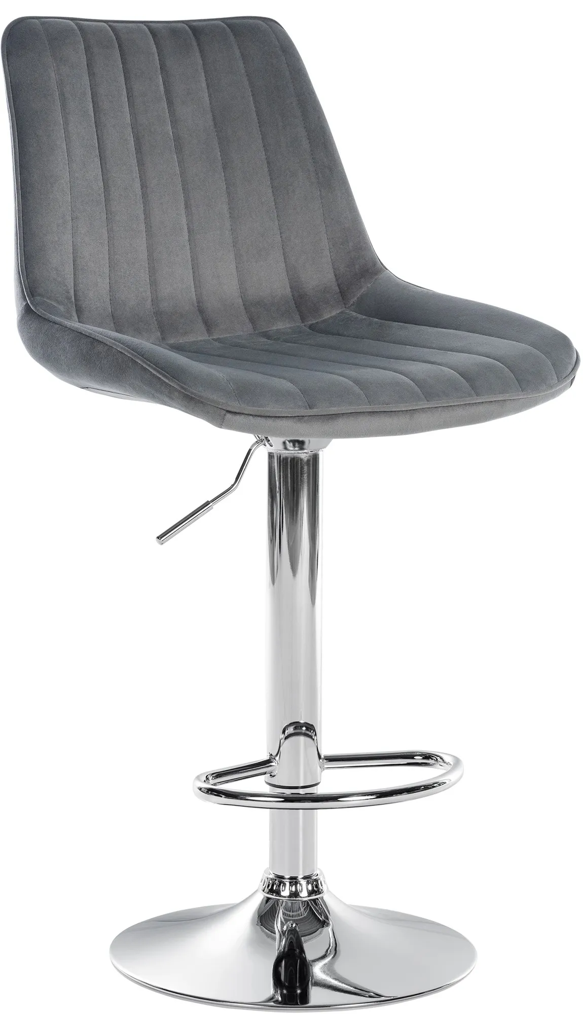 Barhocker Toni Samt 91-112x49.5x50 cm dunkelgrau