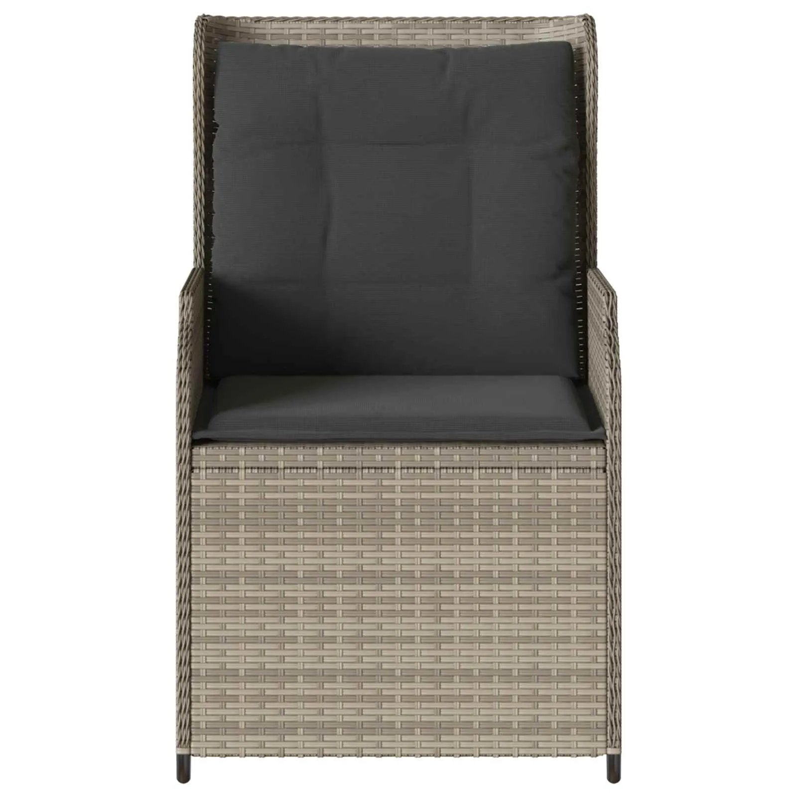 Verstellbare Gartenbank 55x67x95 cm Hellgrau aus Poly-Rattan