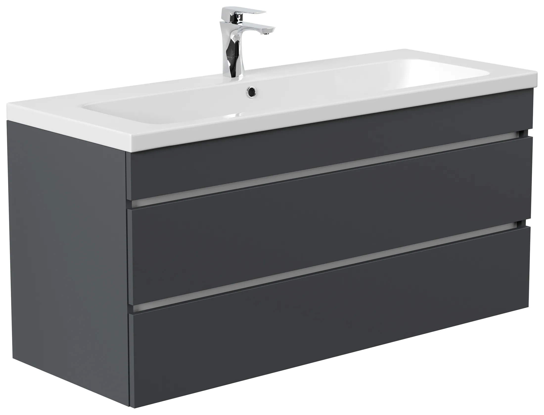 Badmöbel Fellini 120 SoftClose grafit mit grifflosen Schubladen