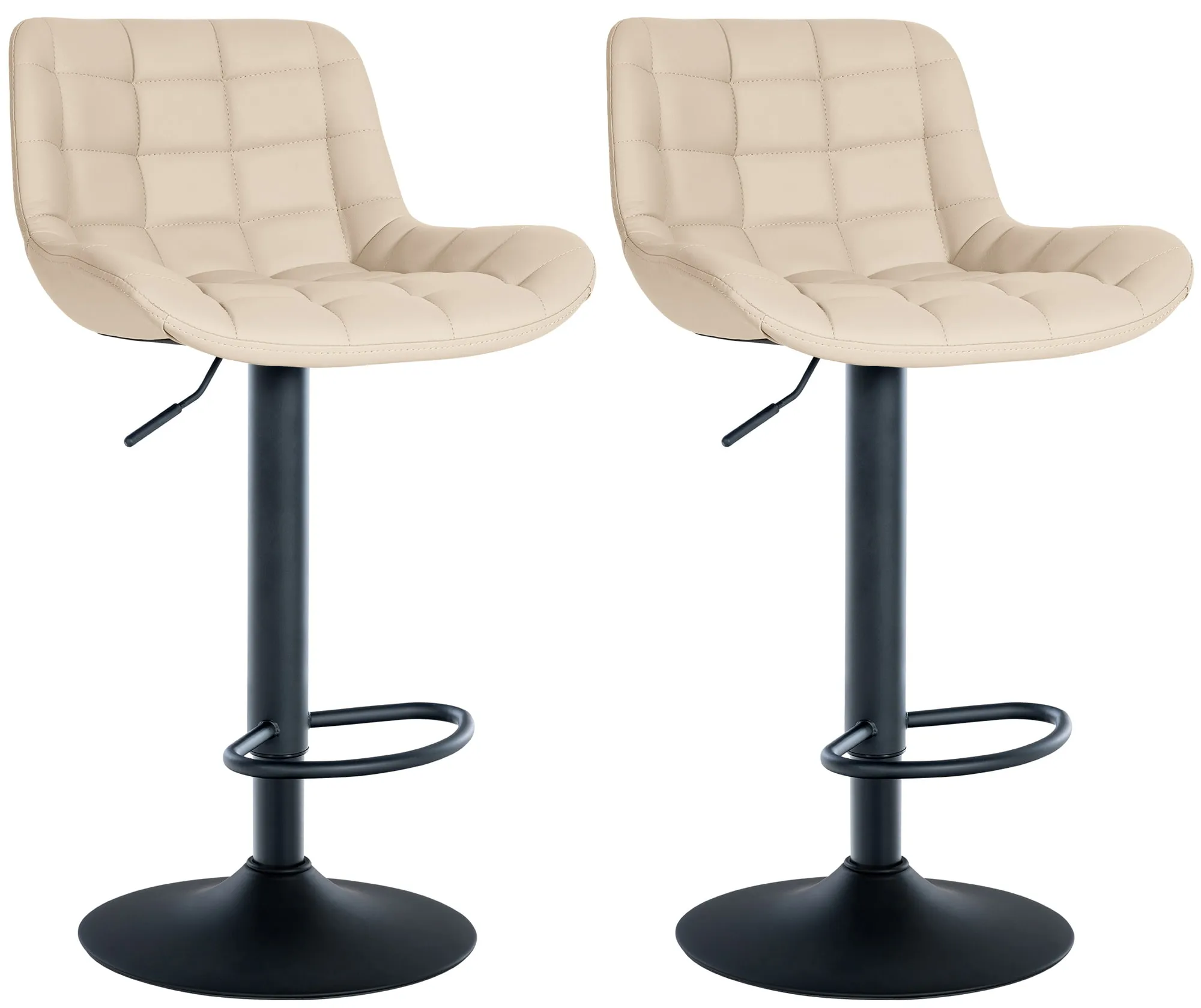 Barhocker Tover Set 2-teilig 81-105x48x54 cm Creme
