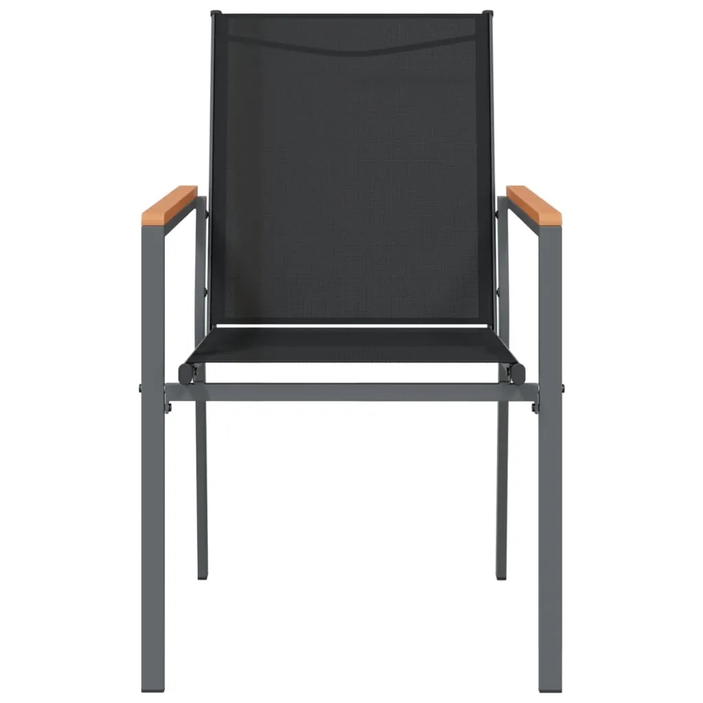 Schwarze Gartenstühle 55 x 61,5 x 90 cm aus Textilene und Stahl