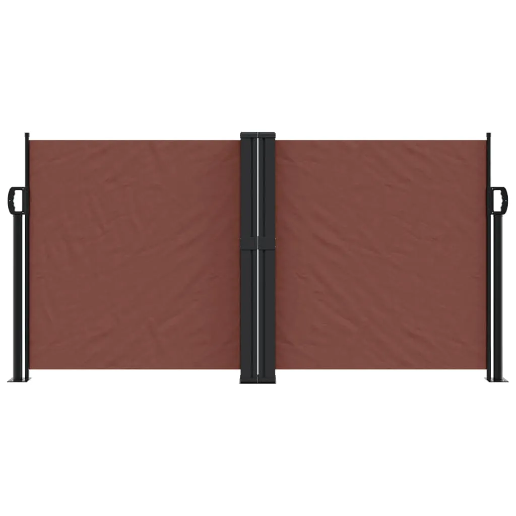 Ausziehbare Seitenmarkise 120 x 1000 cm Braun, Polyester mit PU-Beschichtung