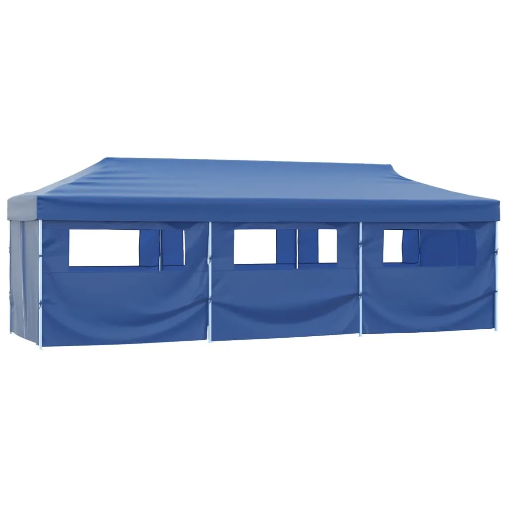 Faltbares Partyzelt 870x291x315 cm Blau mit UV- und Wasserbeständigem Dach