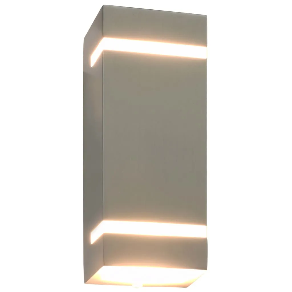 Outdoor-Wandleuchte Edelstahl 75x95x238 mm Silbern, 2er-Set