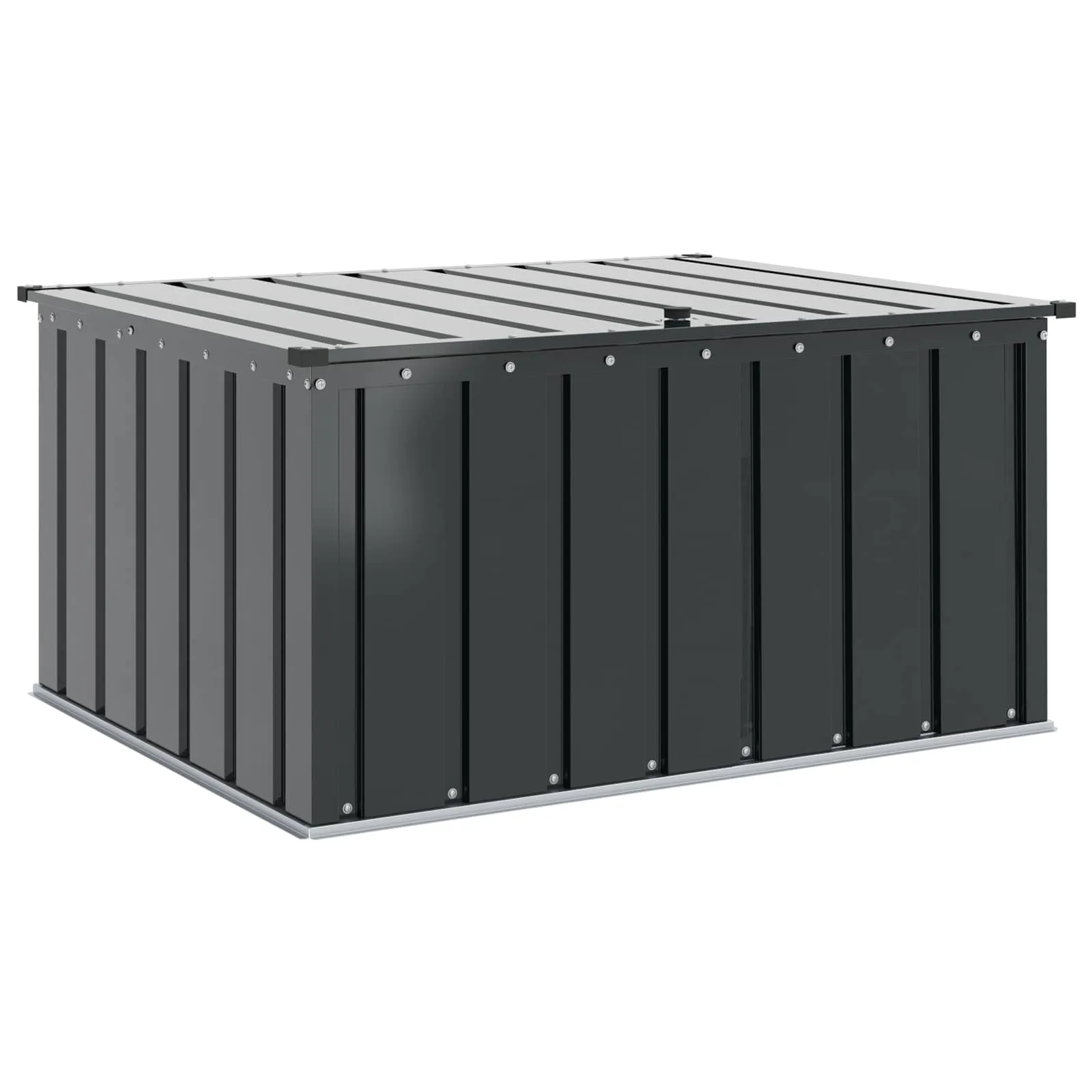 Schwarze Gartenlagerbox aus Stahl 101 x 82 x 50 cm