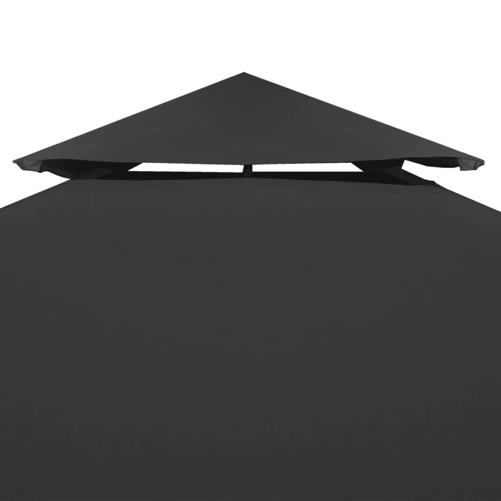 Pavillondach Ersatz 4x3 m Anthrazit mit Kaminabzug und PVC-Beschichtung