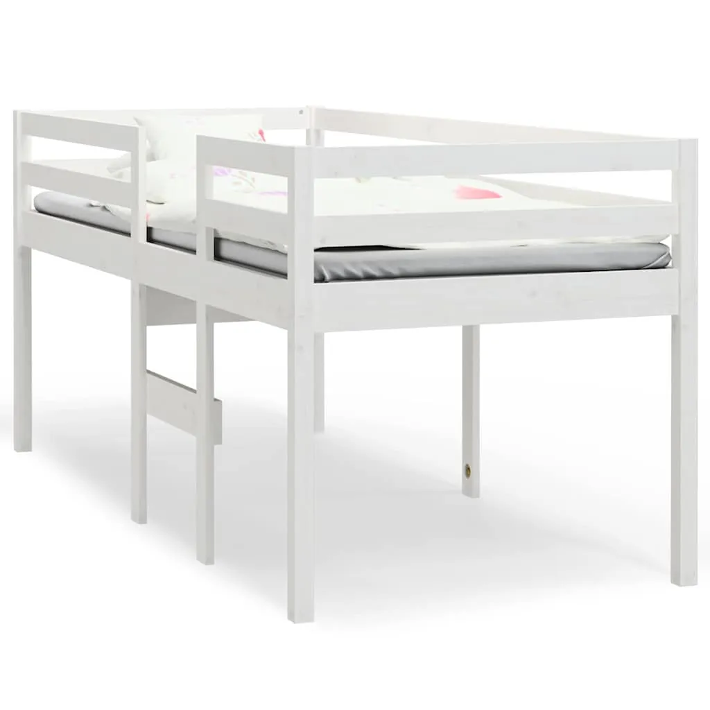 Hochbett Weiß 90x190 cm Massivholz Kiefer