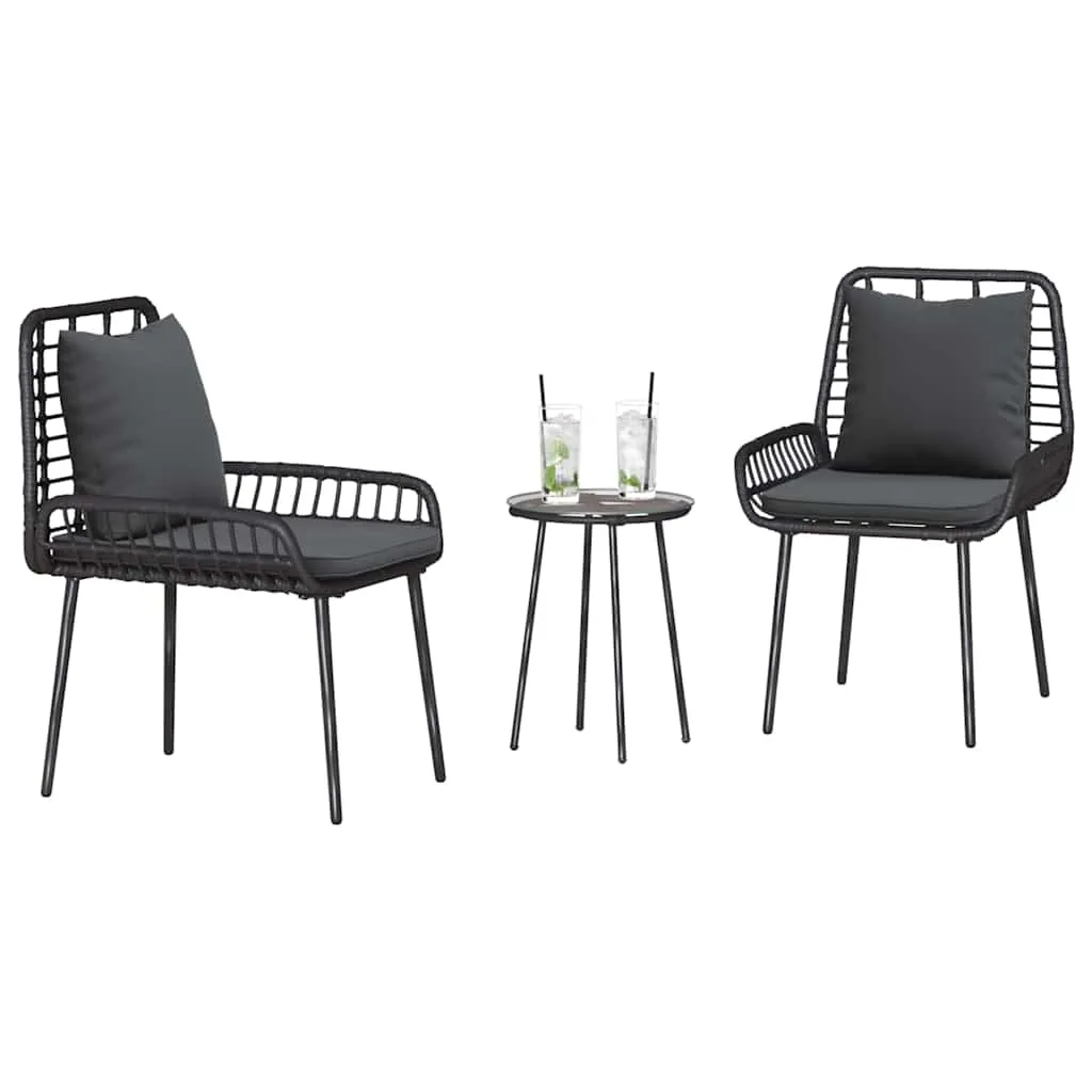 Gartenmöbelset Poly-Rattan 109x63x83 cm Schwarz Anthrazit
