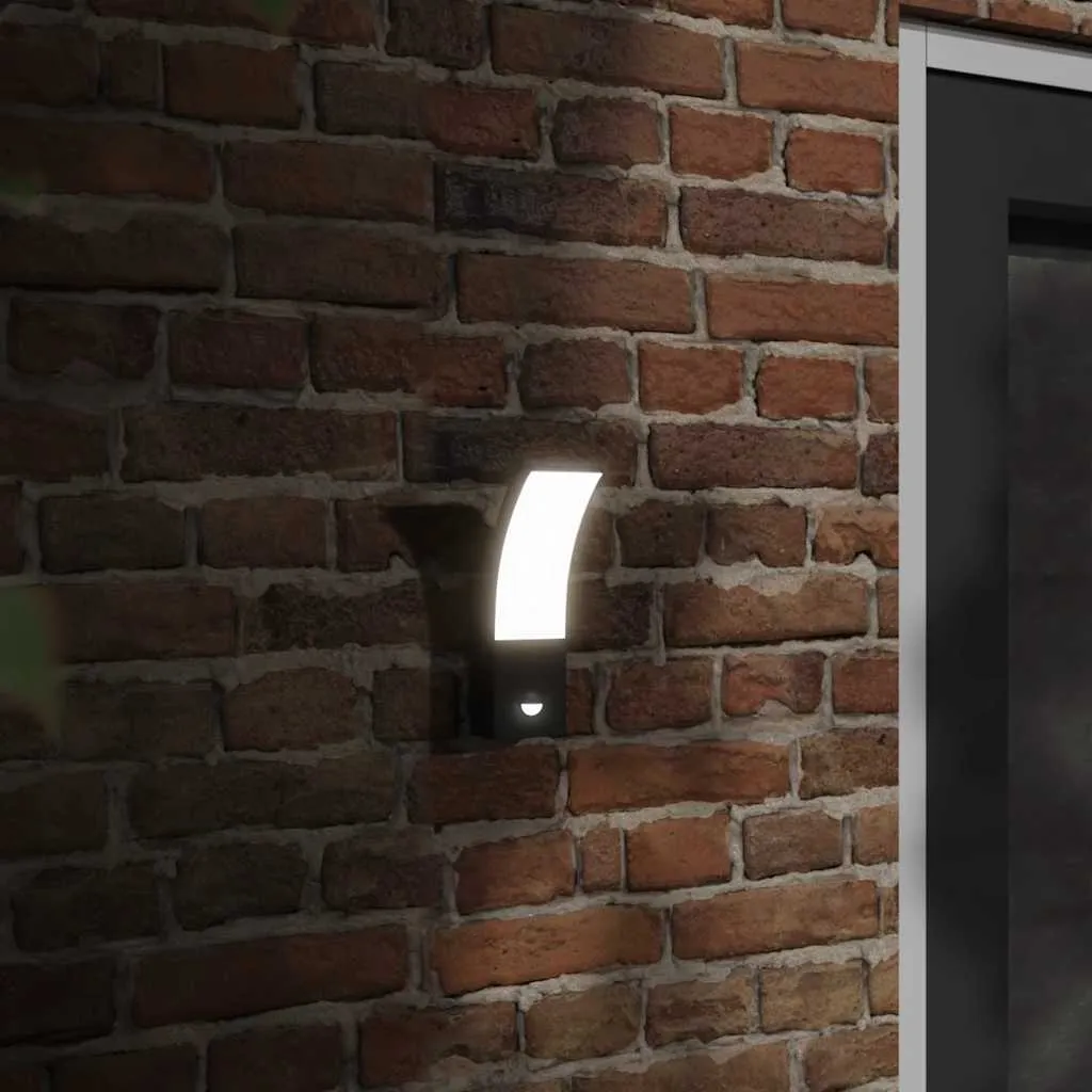 LED Außenwandleuchte Schwarz 7 x 4,5 x 23 cm mit Bewegungsmelder