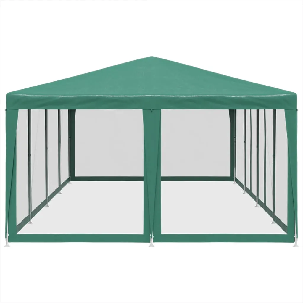 Grünes Partyzelt 800x400x268 cm mit robustem Eisengestell und Mesh-Seitenteilen