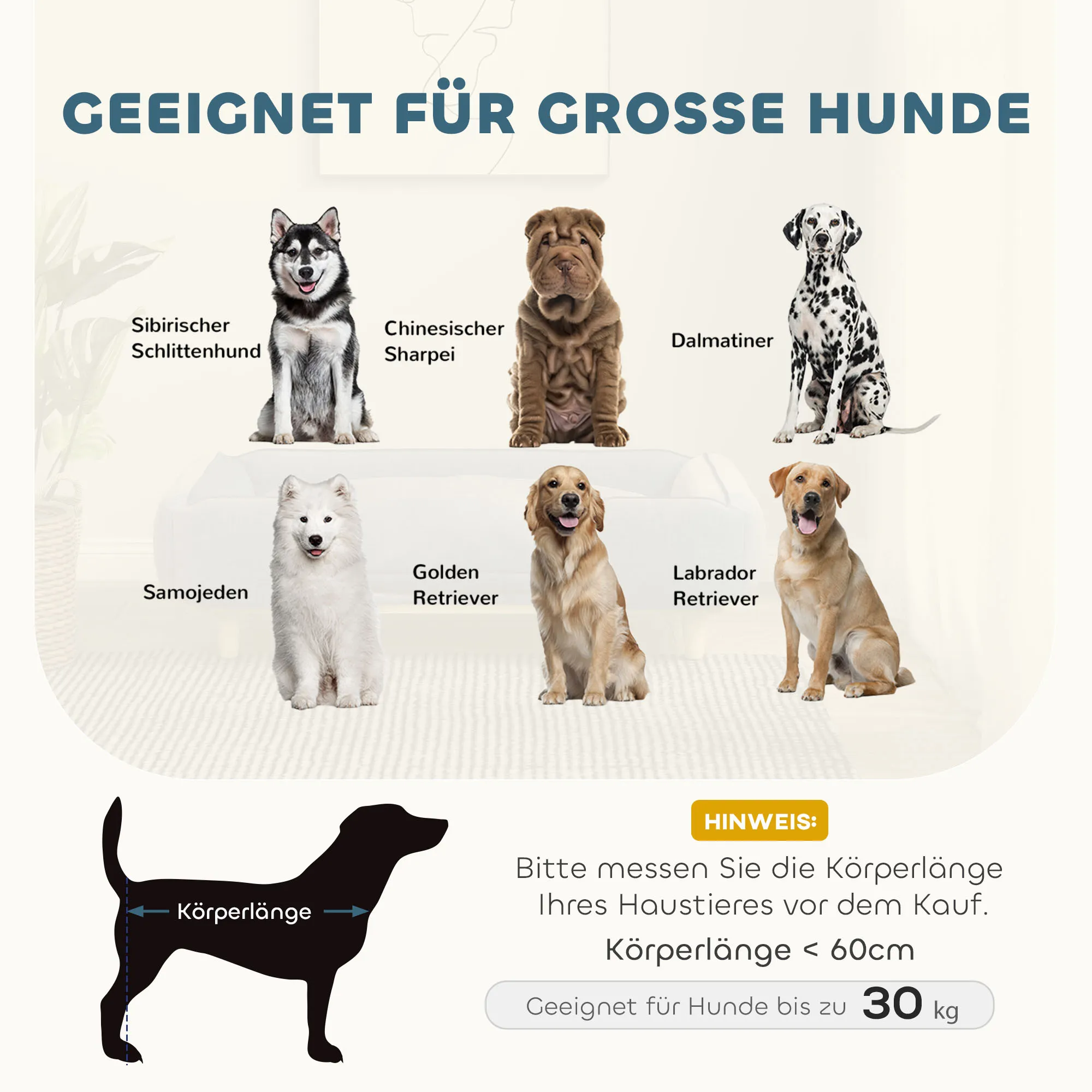 Hundesofa, Haustiersofa, Haustierbett, abnehmbares u. waschbares Polster, Natur+ Dunkelblau