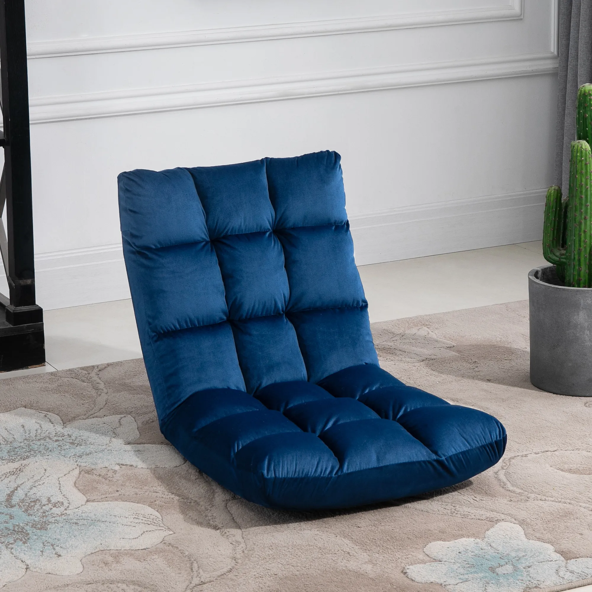 Bodensofa Blau 55B x 71T x 53,5H cm - 3-in-1 Design