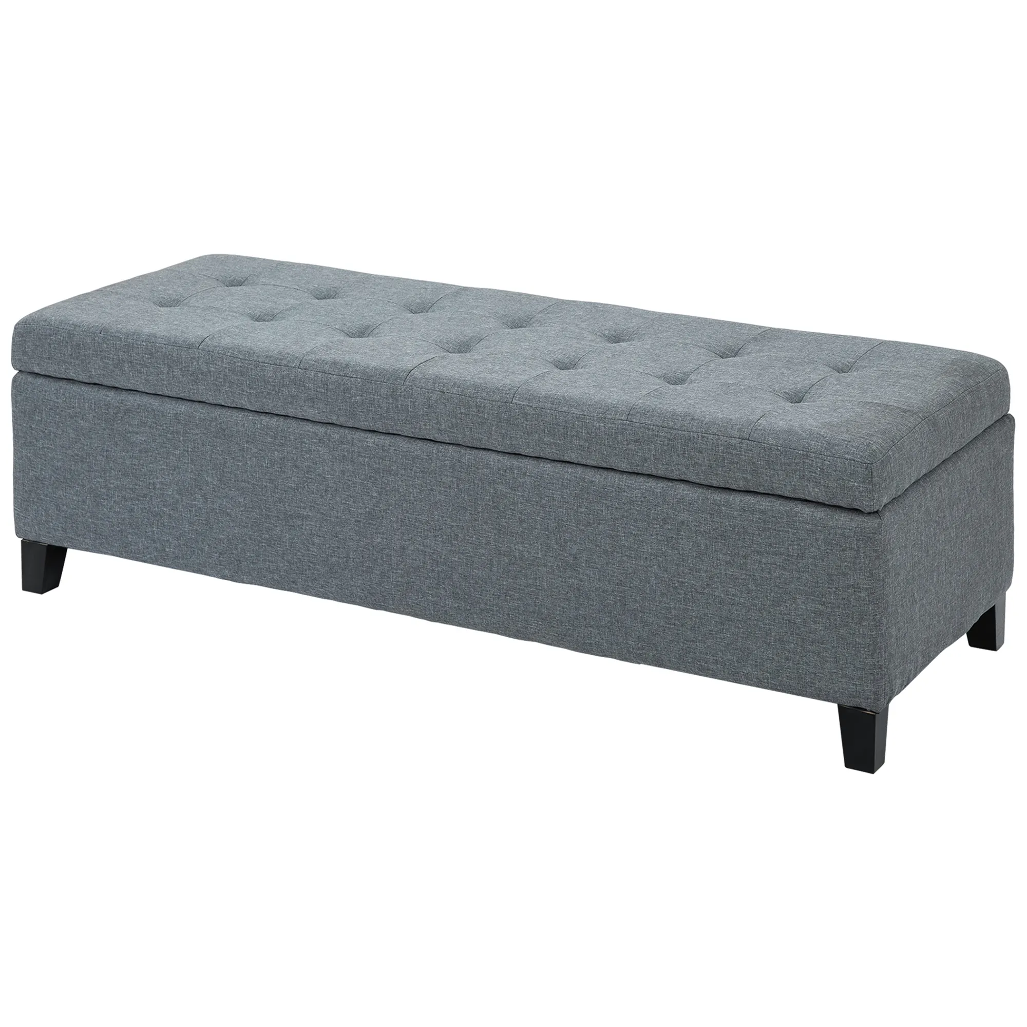 Elegante Polsterbank 125x49x41,5 cm in Grau