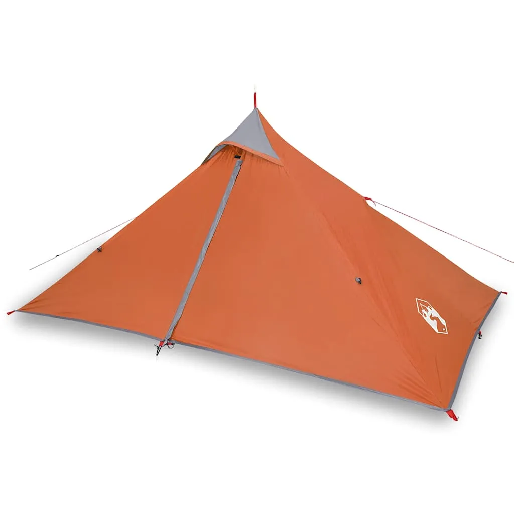 Campingzelt Tipi 235x96x119 cm Orange wasserdicht mit Überzelt