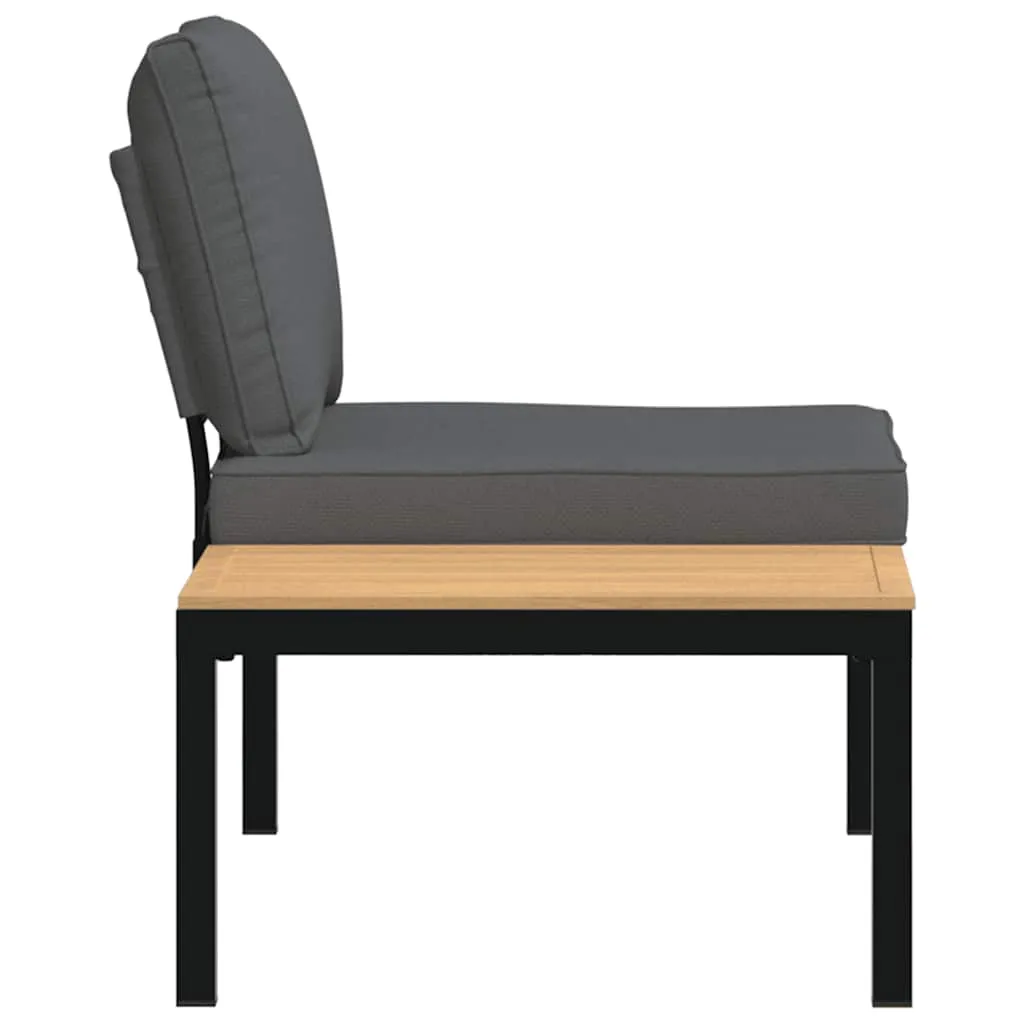 Gartenbank Schwarz 110 x 73 x 73 cm mit Kissen und Beistelltisch