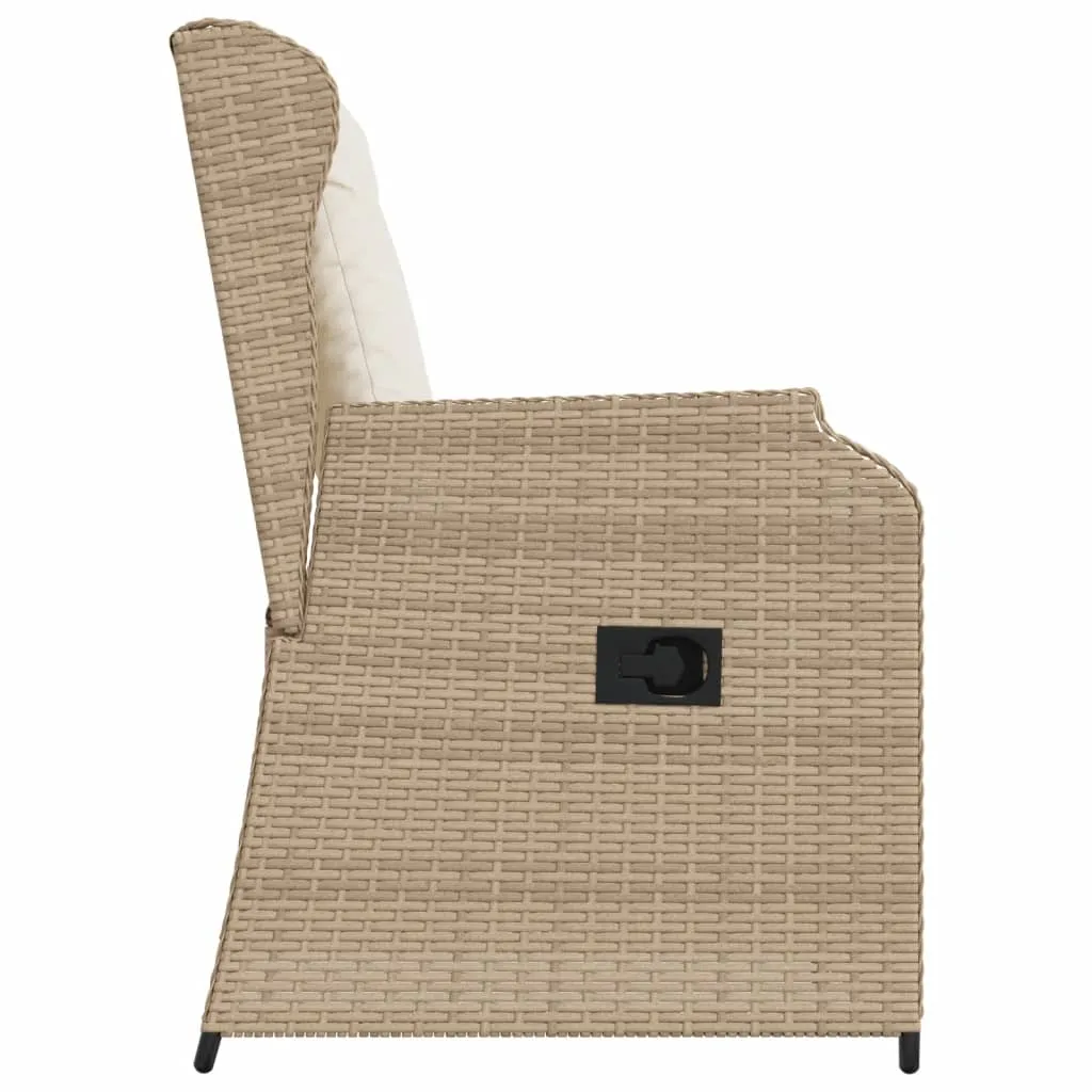 Verstellbarer Gartenstuhl Beige 55x67x95 cm mit PE-Rattan und Stahlrahmen