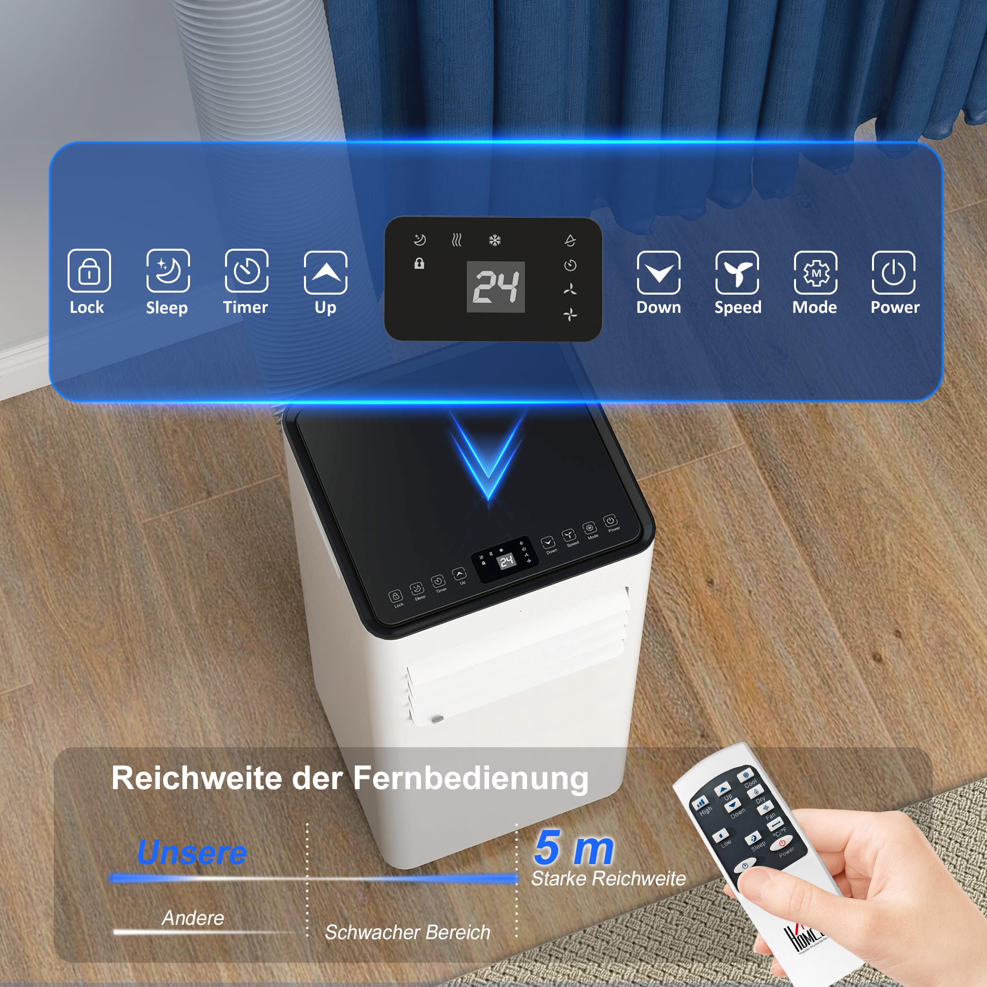 Tragbare Klimaanlage 30L x 29B x 69H cm in Weiß