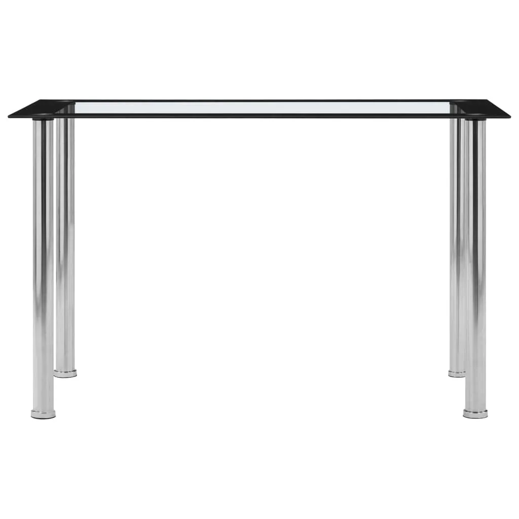 Moderner Esstisch 120x60x75 cm in Schwarz und Transparent