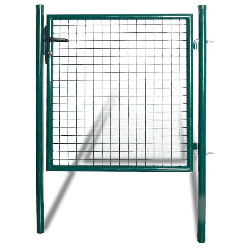 Einzeltür-Gartentor 100x100 cm pulverbeschichteter Stahl
