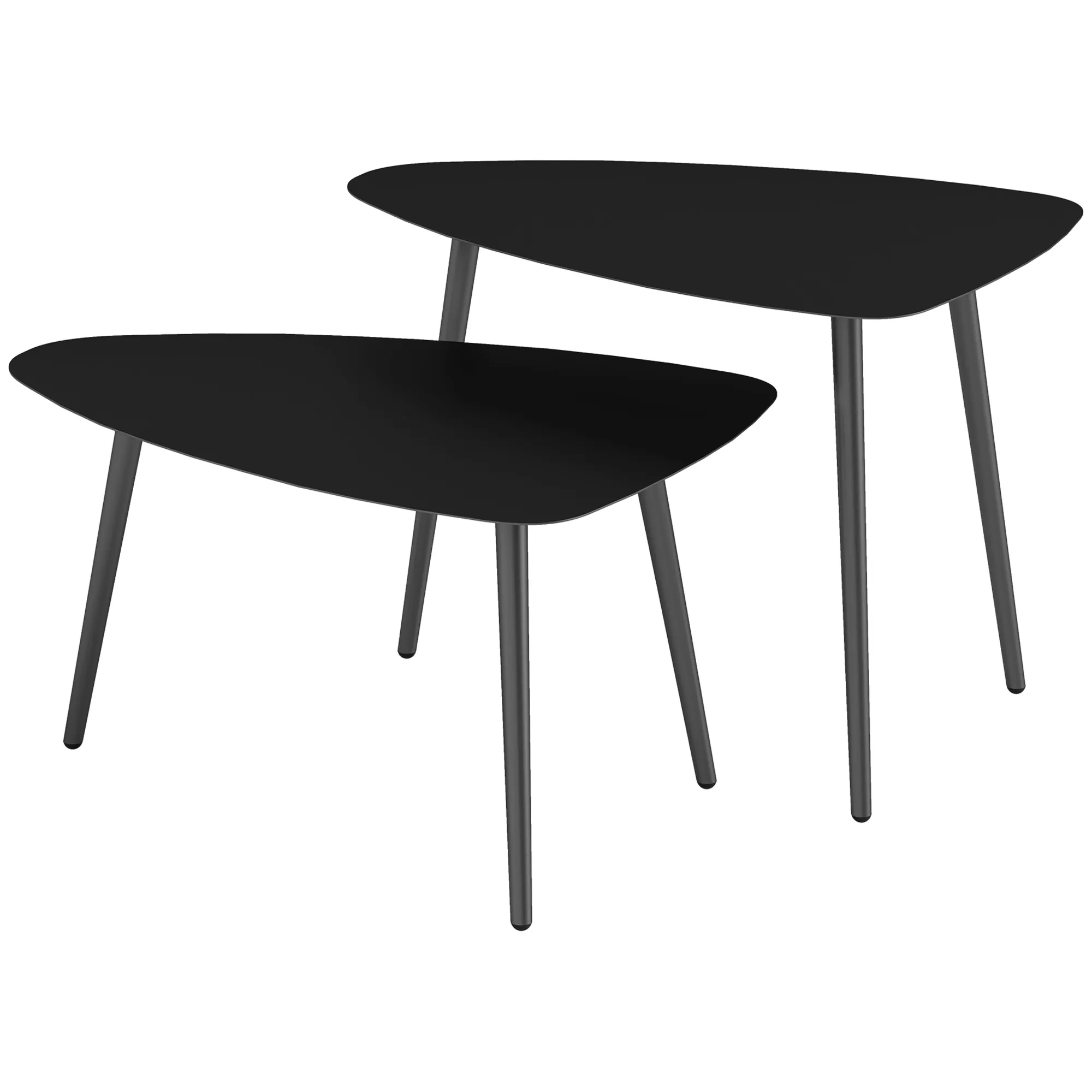 Kaffeetisch Set Schwarz 65L x 45B x 45H cm