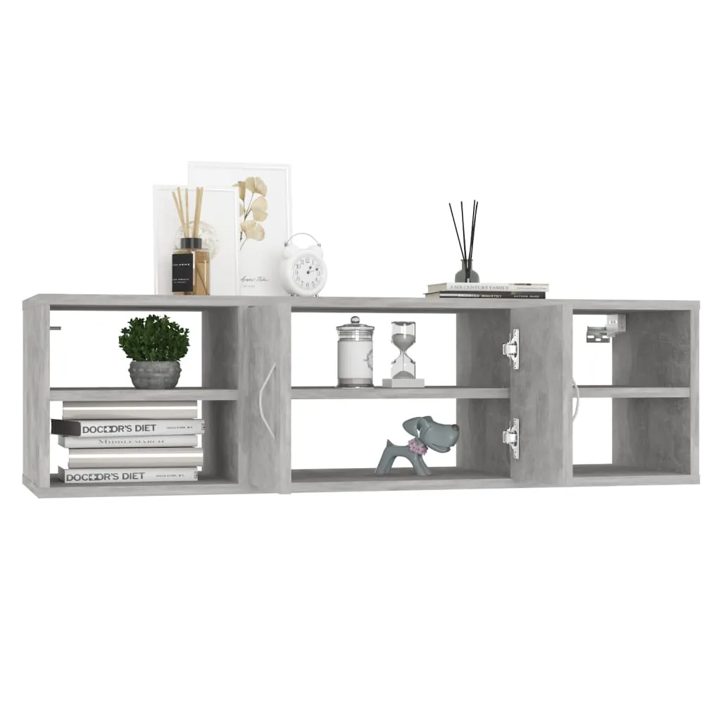 Wandregal Betongrau 102 x 30 x 29 cm aus Holzwerkstoff