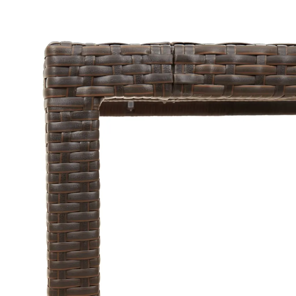 Brauner Gartentisch mit Glasplatte 190 x 90 x 75 cm
