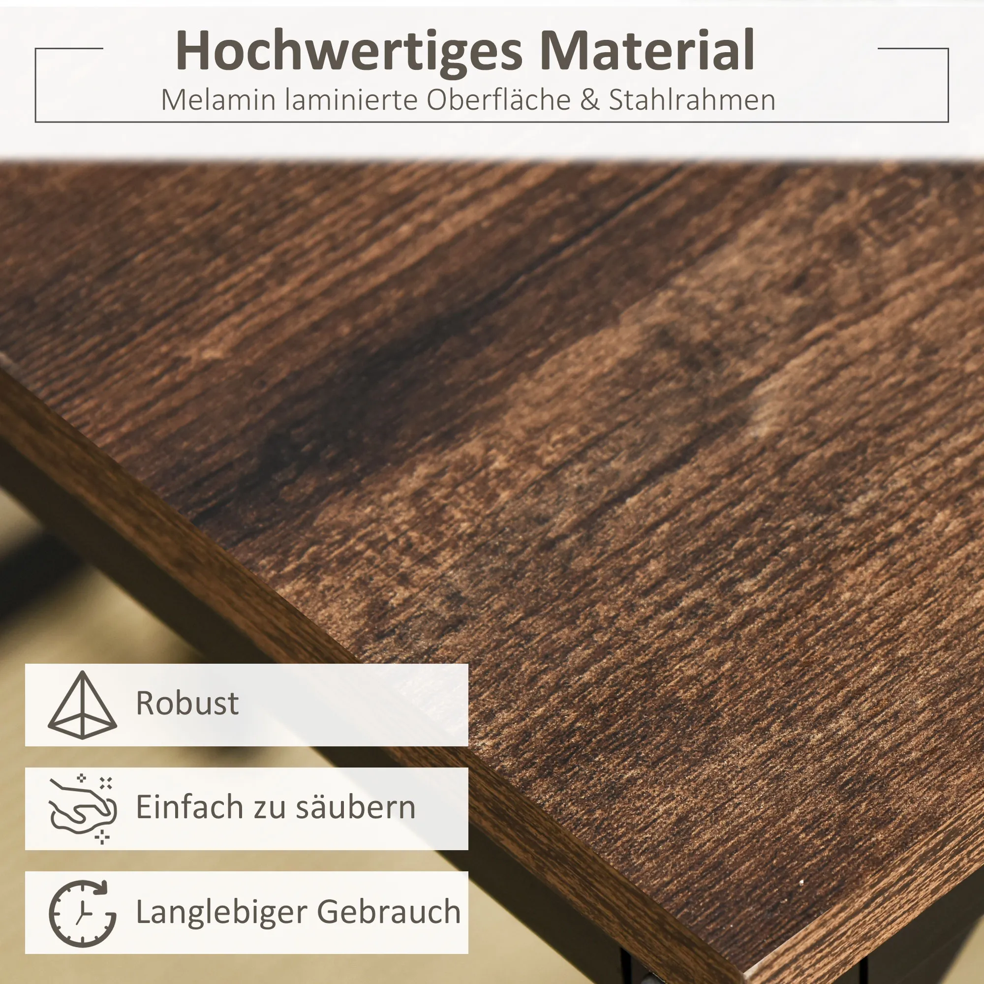 5-teiliges Esszimmer Set 100x60x88 cm Rustikal-Braun+Schwarz