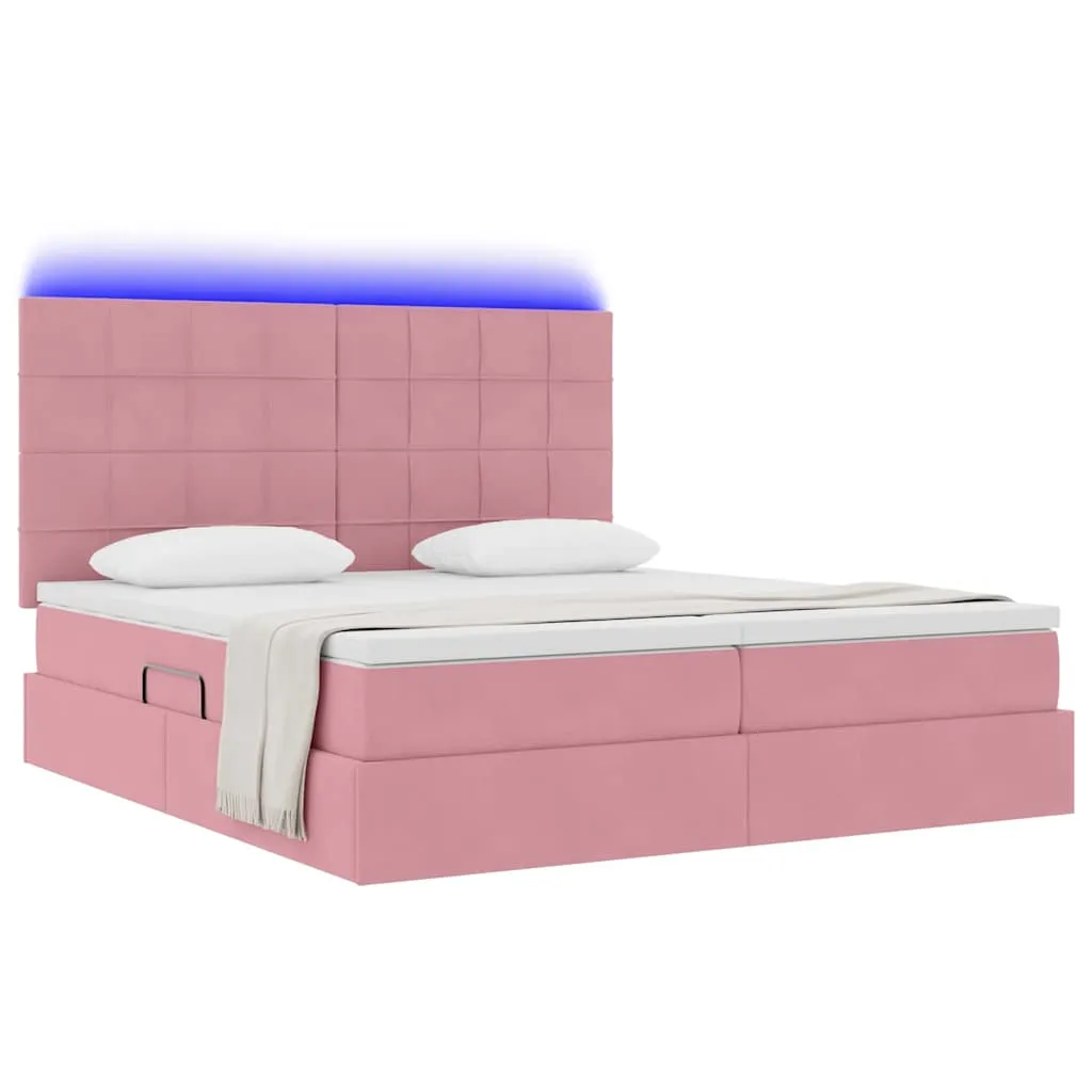 LED-Speicherbett mit Matratze 180 x 200 cm Rosa