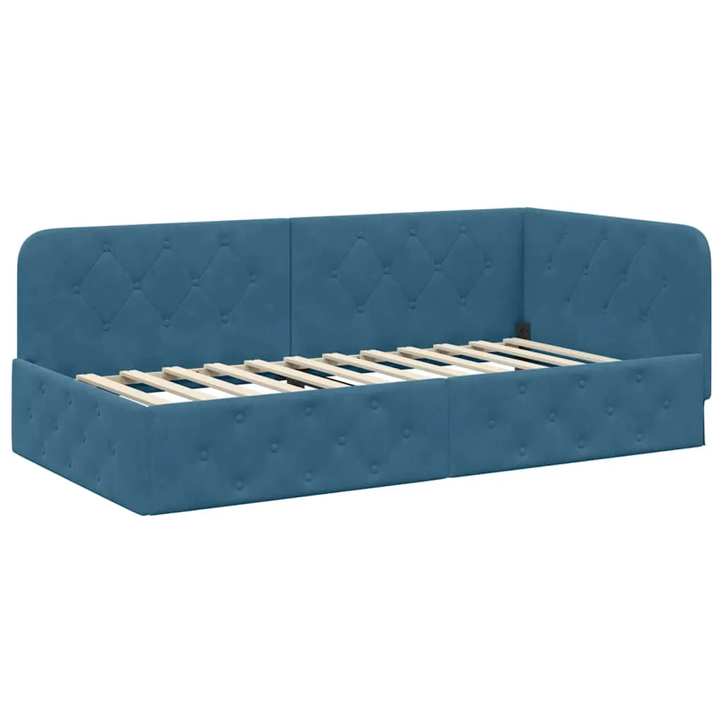 Eckbett mit Matratze 194 x 94 x 72 cm Blau