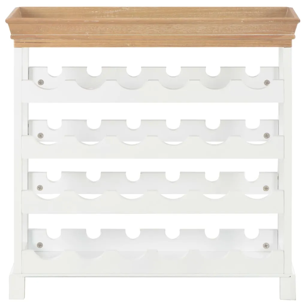 Offenes Weinregal 70 x 22,5 x 70,5 cm in Braun und Weiß aus MDF