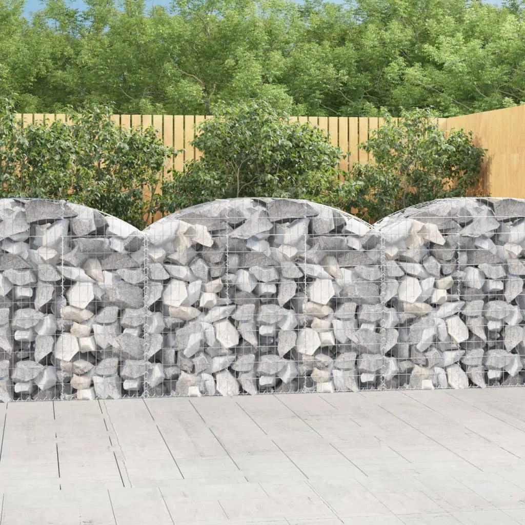 Gabionenkorb Silber 150 x 50 x 100/120 cm - Dekorative Gartenbarriere