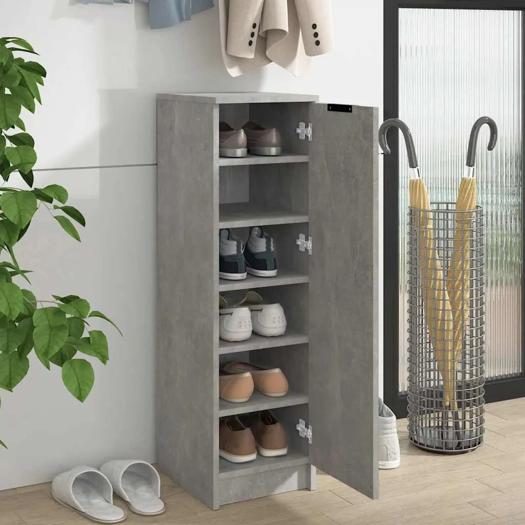 Schuhschrank Betongrau 30 x 35 x 100 cm aus Holzwerkstoff