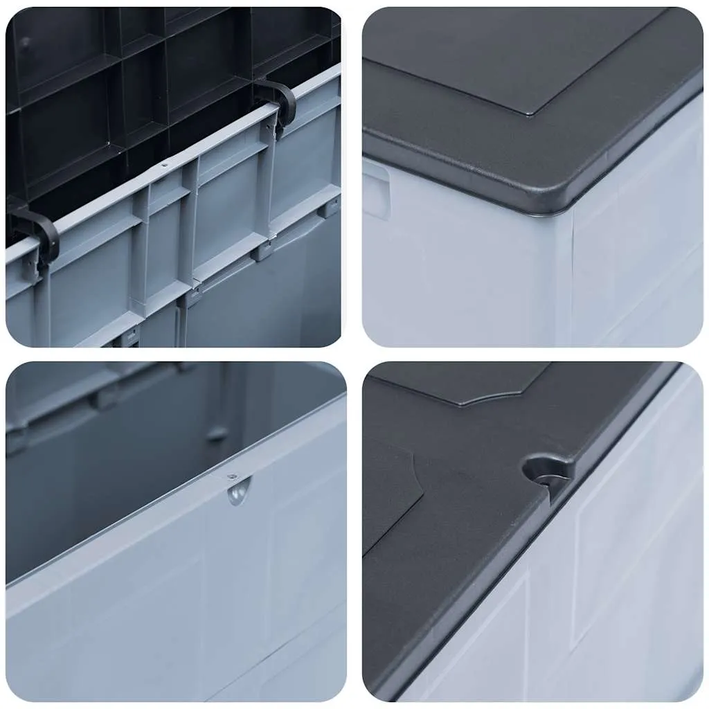 Stylische Gartenbox 119 x 46 x 60 cm in Grau und Schwarz