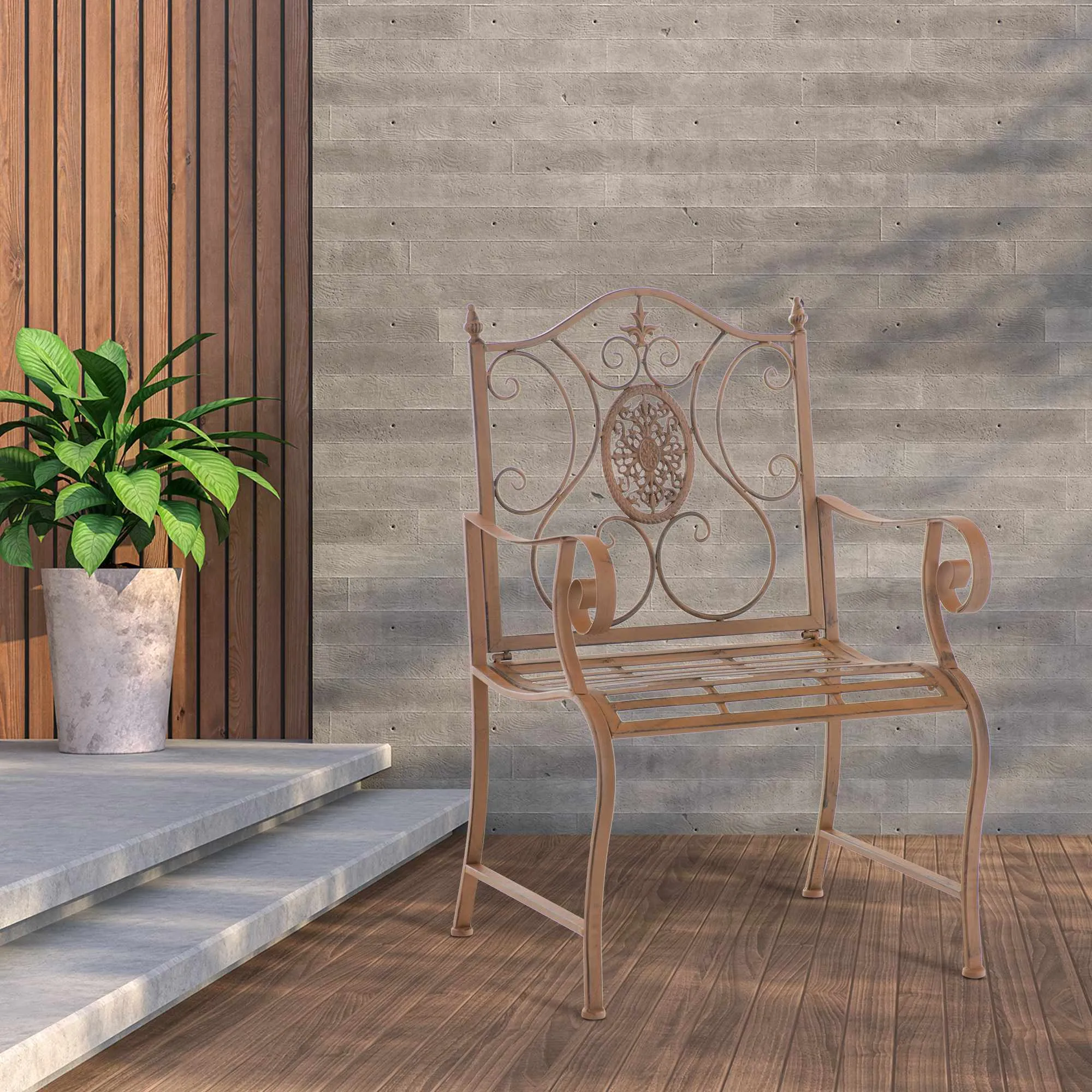 Gartenstuhl Punjab 94x62x53 cm antik braun